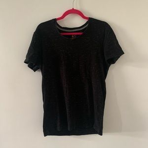 Black T-Shirt with tiny white lines across